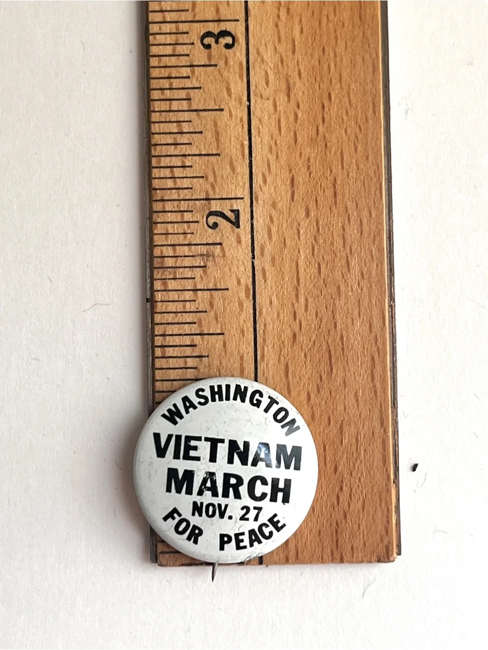 1960’s Protest Pin Back Button Vietnam War Washington March for Peace Vintage